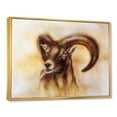 thumbnail image 3 of Designart 'Abstract Portrait of Wild Ram With Mighty Horns I' Modern Framed Canvas Wall Art Print, 3 of 5