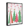thumbnail image 3 of Stupell Industries Pink & Green Christmas Trees Holiday Painting Black Floater Framed Art Print Wall Art, 3 of 6