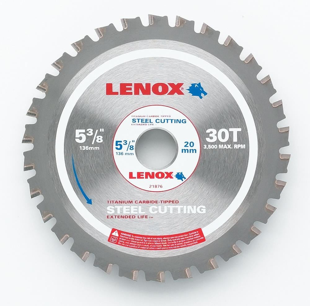 Lenox21876 53/8 In. (135 mm) 30 TPI Steel Cutting Circular Saw Blade