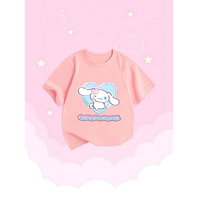 T-shirt Graphique Cinnamoroll Vibrant en Coton Doux Coupe Décontractée Chic Confort Parfait
