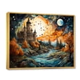 thumbnail image 2 of Designart "Stone Fortress Castles I" Architecture Floater Framed Wall Art Living Room, 2 of 7