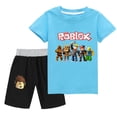 thumbnail image 2 of Traje informal Roblox para niños y niñas, juego de Anime circundante, camisetas y pantalones cortos bidimensionales, el mejor regalo, nuevo, 2 of 4