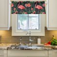 thumbnail image 2 of Yayeee Kitchen Valance Rod Pocket 54" x 18" Living Room Window Curtain, Red Flamingo Pattern, 2 of 6
