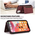 thumbnail image 3 of Decase Leather Wallet Case for iPhone 11 with Kickstand Card Slots Magnetic Button Shockproof Business Style Case For iPhone 11,Winered, 3 of 6