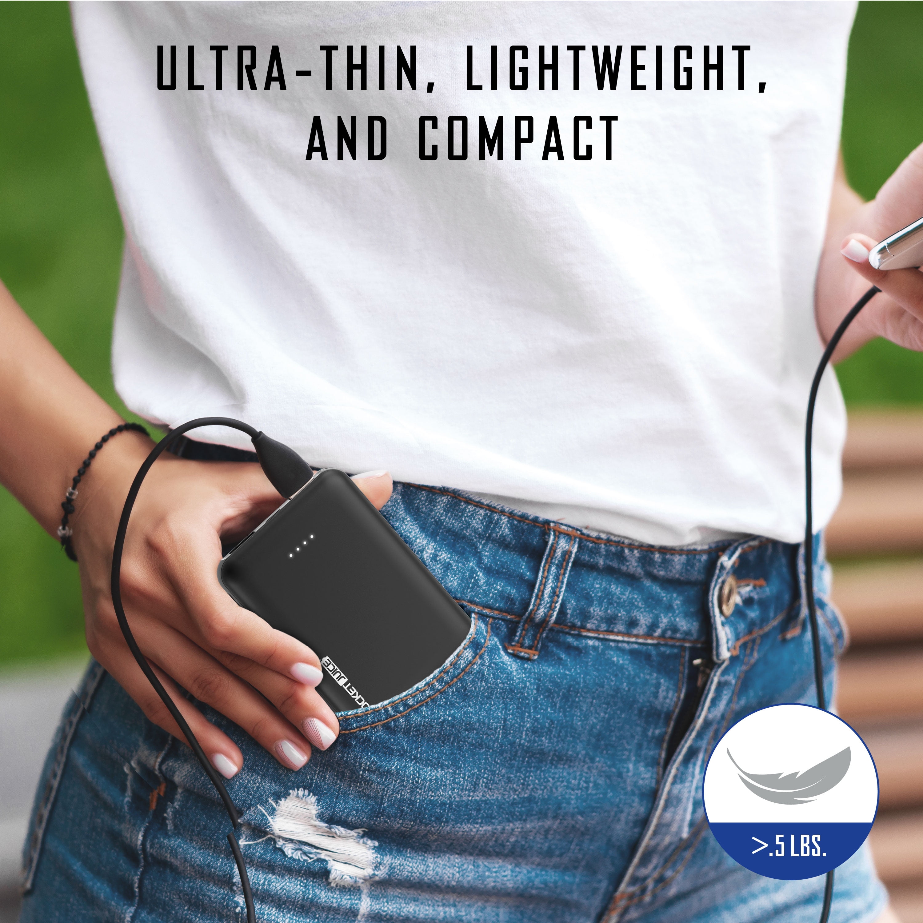 Pocket Juice Slim Pro 5,000mAh 2-Pack, Portable Power Bank and Charger with Dual USB Ports