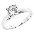 thumbnail image 1 of Bague de Fiançailles Solitaire en Or Blanc 14k avec Diamonette Taille Ronde 1ct TGW, 1 of 1