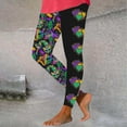 thumbnail image 2 of lcziwo Tummy Control Leggings for Women 2025 Mardi Gras Outfits Casual High Waisted Butt Lifting Yoga Pants Milk Silk Soft Tight Leggings Multicolor XL, Sales of The Day Clearance, 2 of 5