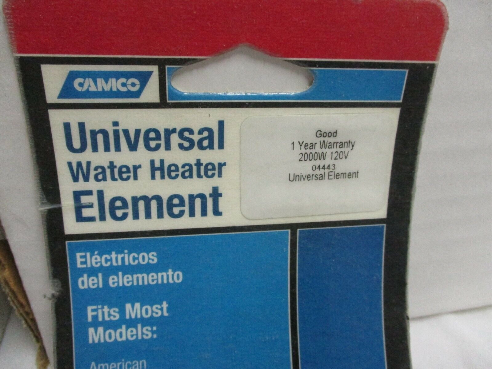 Camco 04443 Water Heater Flange Element, Universal, 120-Volt, 2000-Watt - Quantity 1