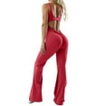 thumbnail image 2 of NMMUED Workout Jumpsuits for Women, Pilates Outfits for Women, Sleeveless Jumpsuits for Women, Backless Jumpsuit for Women, Red 1 XS, 2 of 5