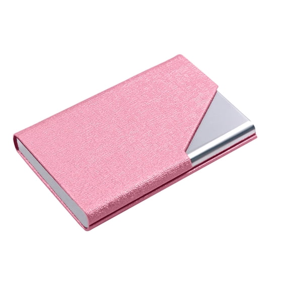 Stainless Steel Business Card Holder Leather Aluminum Credit Card Slim Protective Storage