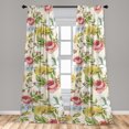 thumbnail image 4 of Ambesonne Floral Curtains, Colorful Wildflowers Fashion, Pair of 28"x95", Dark Coral Avocado Green, 4 of 5