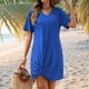thumbnail image 5 of Vestido de Verano para Mujer, con Escote en V y Mangas , Color Azul Oscuro, Talla L, 5 of 8
