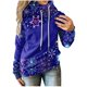 thumbnail image 1 of Moda Navidad mujer estampado manga larga cómodo transpirable con capucha Tops cordón Pompotops  gfhjh12568, 1 of 7