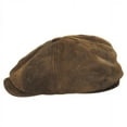 thumbnail image 3 of Pigskin Leather Newsboy Cap - S  - Brown, 3 of 4
