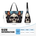 thumbnail image 3 of Rocae Bow Flower Skull for Large Women's Waterproof Beach Bag Tote with 7 Pockets Pool Bag for Travel Gym Vacation, 3 of 6