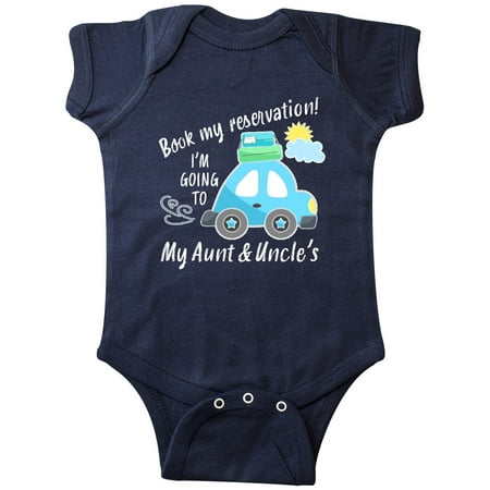 

Inktastic Book my Reservation! I m Going To My Aunt and Uncle s Gift Baby Boy or Baby Girl Bodysuit
