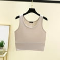 thumbnail image 2 of Wyobmus Women's Summer Tank Tops Soft Modal Tops Sleeveless Scoop Neck Fitted Crop Camisole Tanks Solid Color Cotton Basic Shirts M-5X A-Beige, 2 of 4