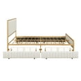 thumbnail image 5 of Yesfashion Linen Metal Frame Upholstered Bed with 4 Drawers, Linen Fabric, 5 of 9