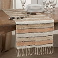 thumbnail image 3 of Fennco Styles Woven Chindi Striped Fringe 100% Cotton Table Runner 16 x 72 Inch - Natural Table Cover for Home Décor, Dining Table, Banquets, Family Gathering, Special Occasion, 3 of 4