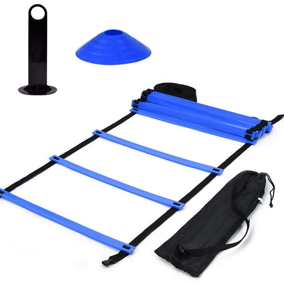EBTOOLS SpeedAgility Training Kit 12 Rung Training Ladder + 10pc Disc Cones Speed Training
