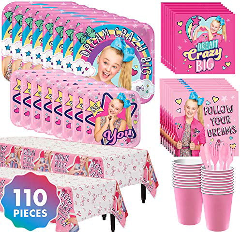 Girls Birthday Party Supplies 16 Pieces JoJo Siwa Disposable Lunch Napkins 