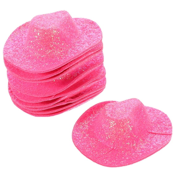 MUSEYA 10pcs Cowboy Party Decorations Cute Cowgirl Hat Cloth Rosy For Room Decoration