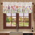 thumbnail image 4 of Kitchen Curtain Valance, Coffee Gnome Brown Short Rod Pocket Window Curtain Tiers for Bedroom, Bathroom, 2 Panel, 27.5" W x24 L, 4 of 6