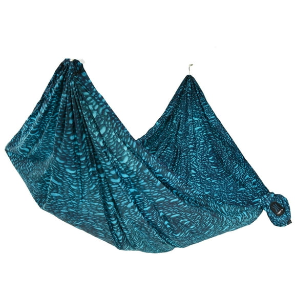 Kijaro Cayman Blue Iguana Journey Print Ultralight Polyester Hammock, Open Size: 108 in. L x 57 in. W