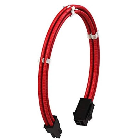 LINKUP - 4 Pin CPU ATX Motherboard PSU Power Supply Braided Sleeved Custom Mod PC Extension Cable w/Combs┃Single