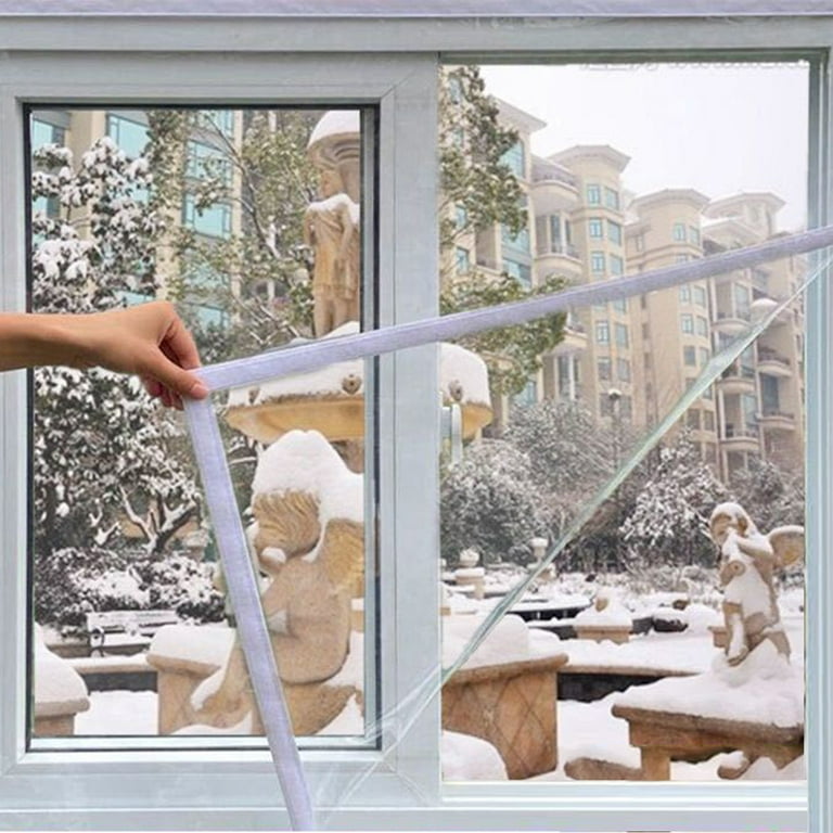 Window Insulation Kit, Home Thermal Winter Window Insulation Kit,  Transparent Keep Warm Seal Plastic Window Film, Cold Protection, for
