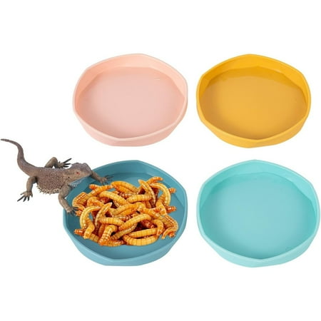 Reptile Feeding Dish 4 Pcs Gecko Water Bowl for Hermit Crab, Tarantula