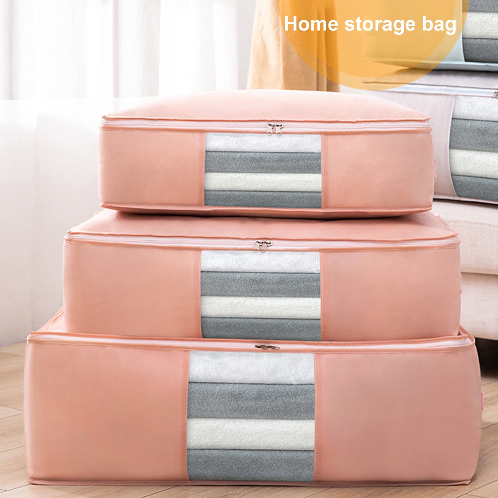 2Pcs Foldable Home Closet Storage Bag Organizer Box Anti-bacterial Clothes Quilt 