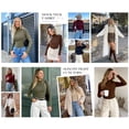 thumbnail image 5 of PRETTYGARDEN Women's Fall Mock Neck Long Sleeve Shirts | Soft Stretchy Knit,Geometric Seam Stitching,Slim Fitted Basic Tees,Thermal Casual Wear,Daily Work Layering Winter Tunic Top, 5 of 9
