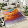thumbnail image 2 of Red Orange Pink Watercolor Area Carpet, Modern Abstract Art Design Indoor Rug, Machine Washable Rug Soft Non-Shedding Durable for Living Room Bedroom Dining Room Study Decor 2x3ft, 2 of 7