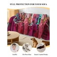 thumbnail image 4 of Abstract Red Couch Cover, Painting Buildings Geometric Color Block Sofa Cover Blanket for 1 Seat Cushion, Sectional Sofa Slipcover Furniture Protector for Living Room Bedroom 71''x91'', 4 of 9