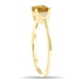 thumbnail image 2 of SZUL Women's Square Shaped Citrine and Diamond Half Moon Ring in 10K Yellow Gold, 2 of 5