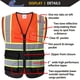 thumbnail image 3 of Chaleco de seguridad Ekksafety EK175 reflectante de 5 bolsillos ANSI, 3 of 6