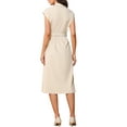 thumbnail image 3 of INSPIRE CHIC Women's Sleeveless Dresses Collared Button Down Belted Waist Midi Work Dresses S 1, 3 of 5