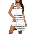 thumbnail image 2 of Livrdious Womens Casual Summer Dress with Floral Print, Sleeveless V Neck Sundress, Loose Fit A Line Mini Dress for Beach Vacation Outfit, 2 of 6