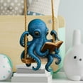thumbnail image 4 of Uutvery Octopus Reading Accessory Hanging with Christmas Hat, Quirky Bookmark Holder and Desk Decor, Fun Festival Themed Ornament for Book Lovers, Unique Gift Idea, 3.54 Inches, 4 of 7