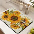 thumbnail image 3 of 2 Pack Washable Rubber Sunflower Cute Floral Dish Drying Mats for Kitchen Counter Home Large Coffee Bar Pad Accessories and Decor for Utensils Stemware (2pcs 18''x24''+19.5''x12''), 3 of 6