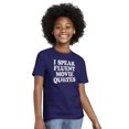 thumbnail image 4 of Speak Fluent Movie Quotes Classic Crewneck T Shirts Boy Girl Teen Brisco Brands X, 4 of 6