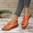 thumbnail image 6 of HAOTAGS Womens Slippers Flat Hollow Summer Slip On Sandals Orange Size 6.5, 6 of 9