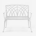 thumbnail image 2 of Zimtown Garden Patio Bench with Orchid Back , Aluminum Bench Chair For Backyard & Porch & Path, 38'' White, 2 of 12