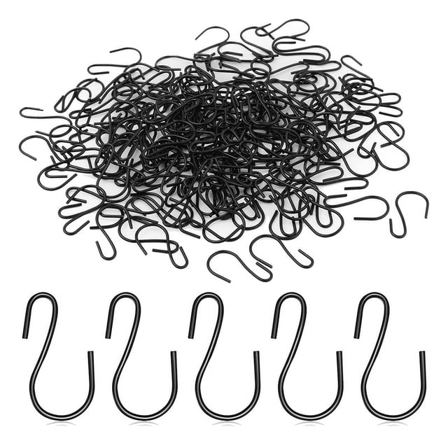 120 Piezas de 1 Pulgada Mini Gancho en Forma de S, Gancho en Forma de S, PequeñO Gancho en Forma de S, Mini Gancho de Metal, Para Manualidades (Negro)