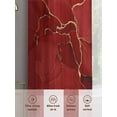 thumbnail image 6 of Abstract Sheer Curtains 84 Inches Long 2 Panels Red Golden Marble Fluid Lines Light Filtering Semi Sheer Window Curtains Drapes for Bedroom Living Room 52"x84", 6 of 7