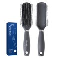 thumbnail image 1 of RHOS Cepillo de pelo para hombres – Cepillo desenredante para peinar/masaje – Cerdas de nailon para cabello húmedo y seco, flequillo fino y corto – Gris, 1 of 4