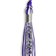 thumbnail image 4 of Endea Graduation Purple/White Mixed Color Graduation Tassel with Stacked Silver Date Drop, 4 of 6