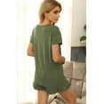 thumbnail image 3 of Women's Pajama Set Cotton Sleepwear V-Neck Short Sleeve with Shorts Nightwear, 3 of 3
