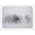 thumbnail image 1 of Winter Bath Mat, Foggy Misty Winter Scenery with Leafless Tree Branch in Hazy Weather Artsy Print, Non-Slip Plush Mat Bathroom Kitchen Laundry Room Decor, 29.5 X 17.5 Inches, Grey White, Ambesonne, 1 of 2
